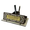 Name plate with Multipurpose Wooden Desk Organizer, Visiting Card, Pen Stand for office Table