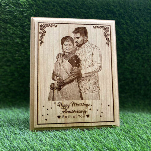 Wooden Engraved Personalized Photo Frame Gift for Anniversary (8 X 10)