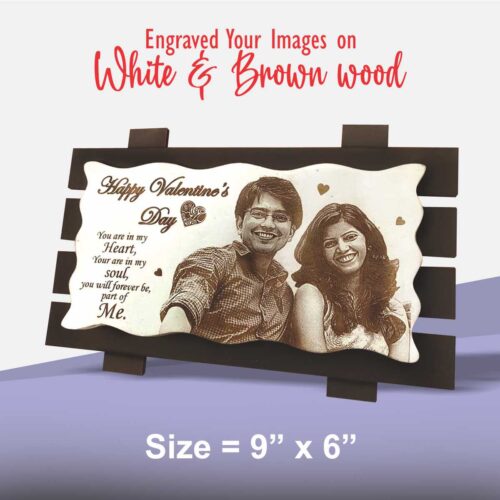 Wooden finish Engraved Personalized Photo Frame Gift (6 X 9)