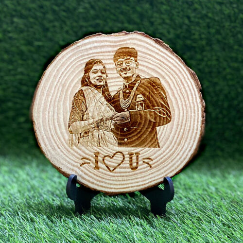 Wooden Engraved Personalized Photo Frame Gift for Love (6 X 6)