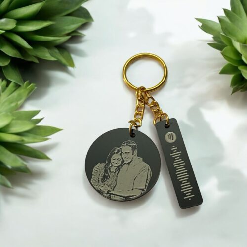Acrylic Photo Keychain with spotyfy code