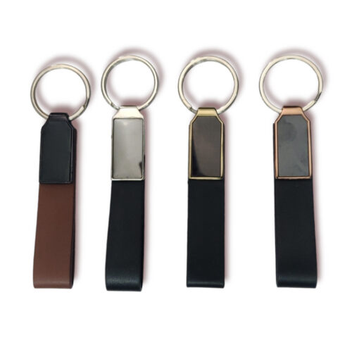 Metal Keychain with PU Belt