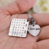 Square and Heart Keychain