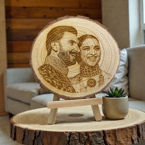 Personalized Natural 4 inch Wooden Slice Photo Frame with Wood Stand (Copy)