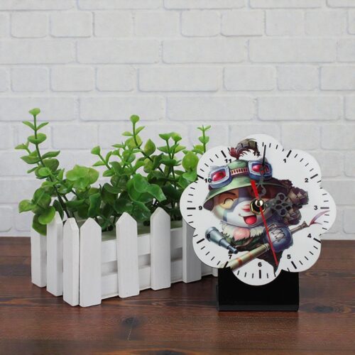 Desktop MDF Sublimation Clock 100x100mm - Flower