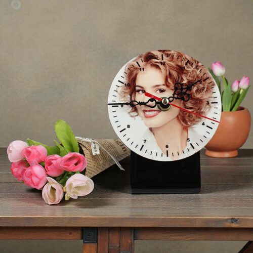 Desktop MDF Sublimation Clock 100x100mm – Round