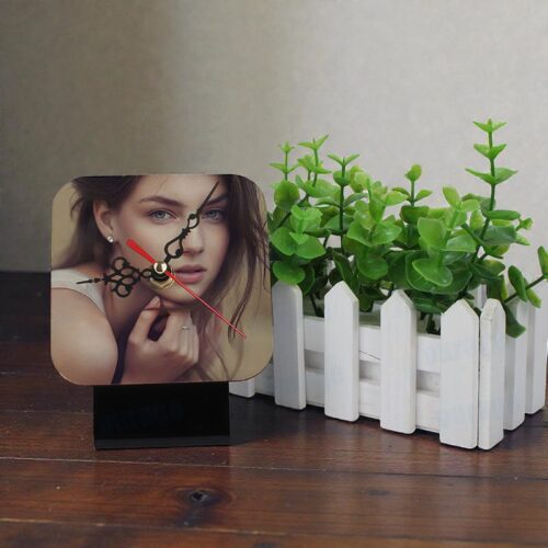 Desktop MDF Sublimation Clock 100x100mm - Square