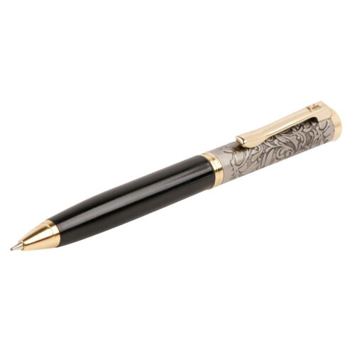 BALL PEN FINE TIP IN GREY AND BLACK COLOR BODY WITH BEAUTIFUL SELF DESIGN IN A CLASSIC GIFT BOX