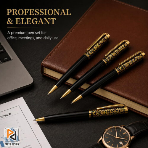 Customized Pen With Name Luxury Ballpoint Customised Pen With Name Black And Gold Body Personalized Gift For Advocate, Doctors, CA, Corporate (Black Gold Royal)