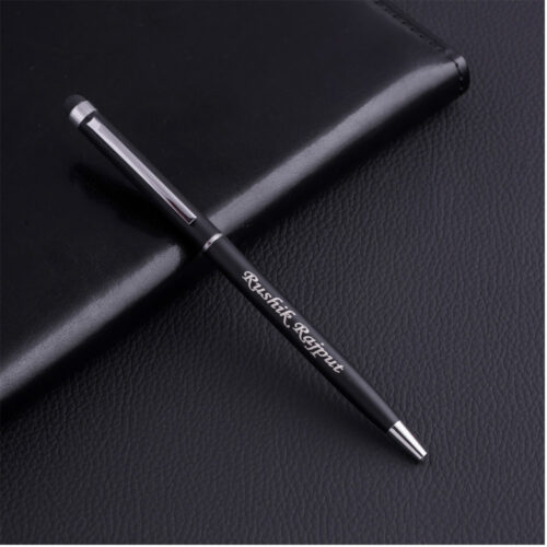 Slim Ballpoint Pen with Top Stylus Black