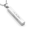 Personalized Custom Engraved Name Words Stainless Steel Bar Pendant Necklace