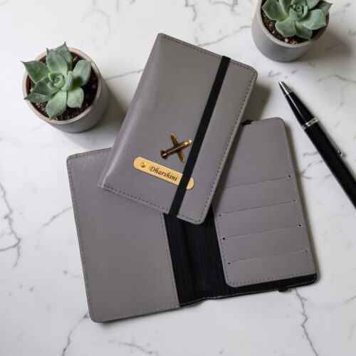 Personalized Passport Cover - Gray