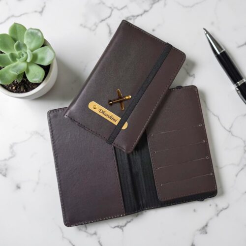 Personalized Passport Cover - Brown