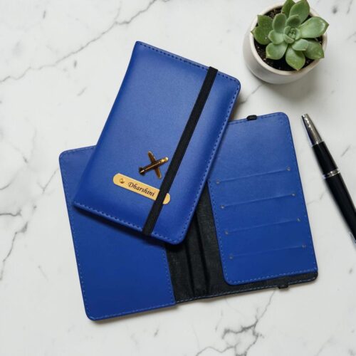 Personalized Passport Cover - Blue