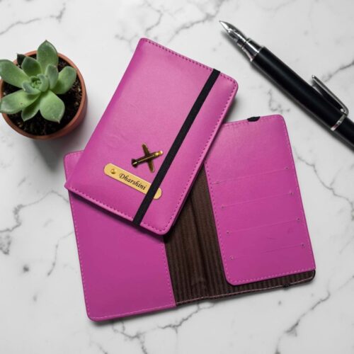 Personalized Passport Cover - Pink