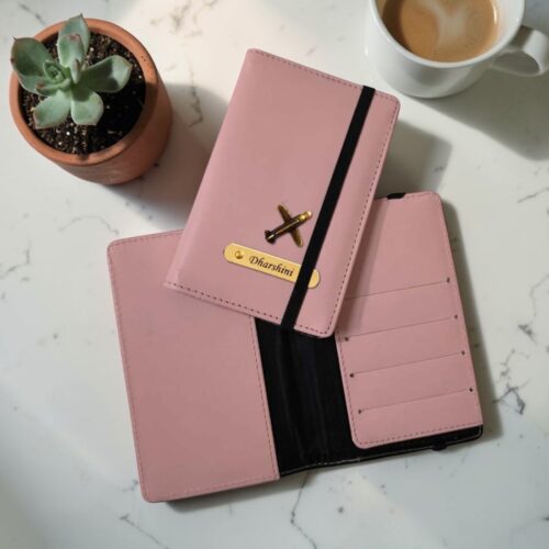 Personalized Passport Cover - Baby Pink