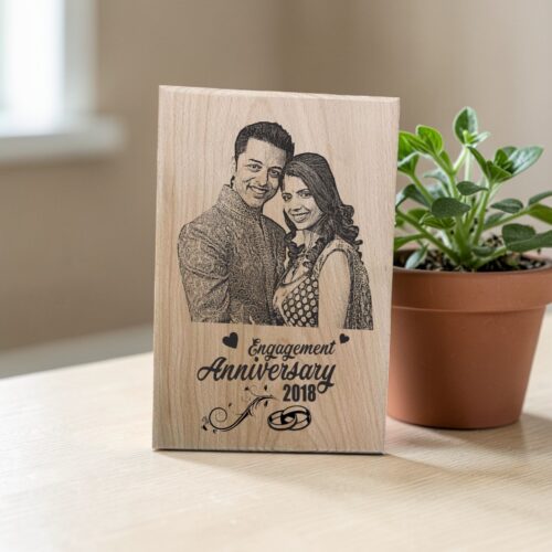 Laser Engraved Wooden photo frame for anniversary