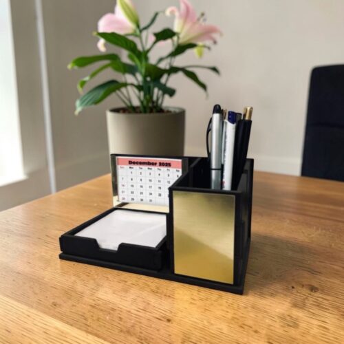 Wooden Pen Stand with Note Pad and Mobile Stand cum Calander