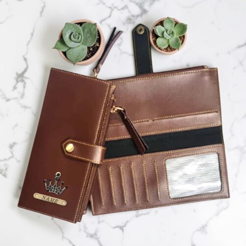 Ladies Clutch I Passport Organizer - Brown