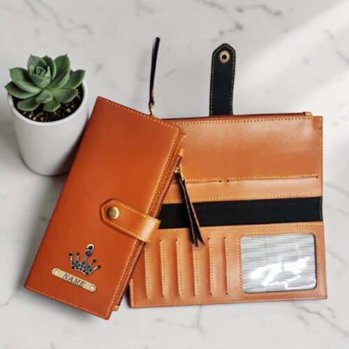 Ladies Clutch I Passport Organizer - Tan