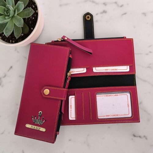 Ladies Clutch I Passport Organizer - Winered