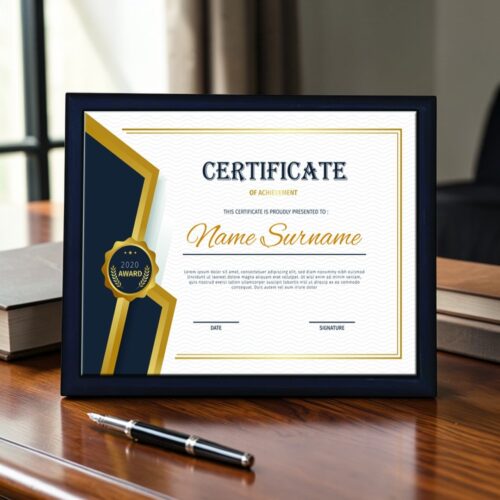 Wooden Certificate Trophy - LZ-1