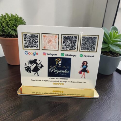 Customized QR Standy with Logo & QR Codes - Size - 8 x 10