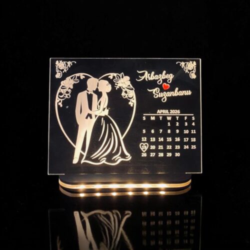 Personalized LED Photo Frame for Couples | Photo Frame with Customized Photo, Name and Date | Wedding Anniversary Gift for Couple