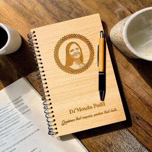 Personalized Wooden Diary with photo and name with wooden pen