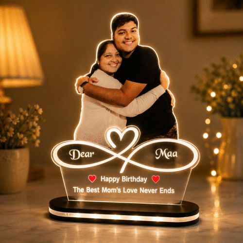 Personalized birthday LED Frame for Mother, Son | Photo Frame with Customized Photo, Name and Date