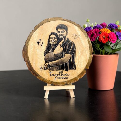 Customized Together Forever Wooden Photo Frame for Couple - 6 inch