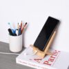 Bamboo Cell Phone Stand Wooden Tablet Stand for Desktop, Wood Cell Phone Holder Desk Tablet Holder Mobile Stand for iPhone iPad Tablets and All Phones