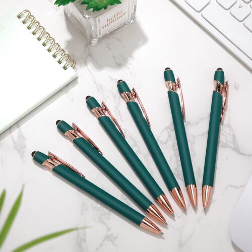 Green Ballpoint Pen with Stylus Tip, 1.0 mm Black Ink Metal Stylus Pens for Touch Screens, 2 in 1 Stylus Ballpoint Pens (Copy)