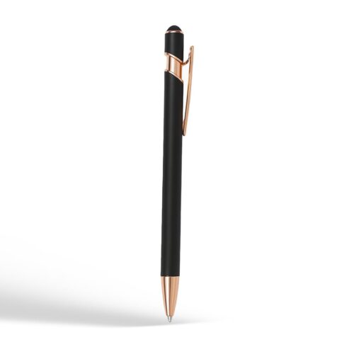 Black Ballpoint Pen with Stylus Tip, 1.0 mm Black Ink Metal Stylus Pens for Touch Screens, 2 in 1 Stylus Ballpoint Pens (Copy)