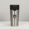 Insulated Stainless Steel Coffee Mug 400ml | Double Wall Vacuum Travel Cup | Leak-Proof Lid | BPA-Free | Non-Slip Base | Portable Coffee Tumbler with Strap (Silver)