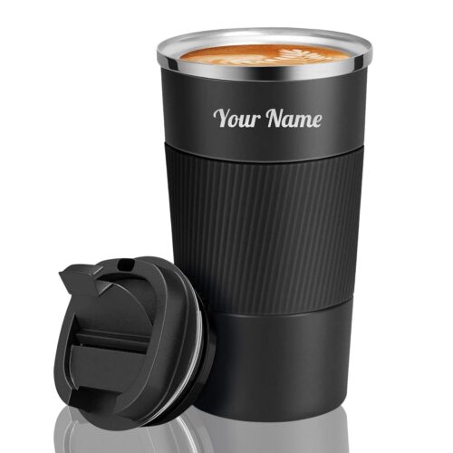 Travel Coffee Mug, Leak Proof Vacuum Insulated Coffee Travel Mug with Lid for Road Trip Camping Office, Double Wall, Stainless Steel, Keeps Coffee Hot Mug